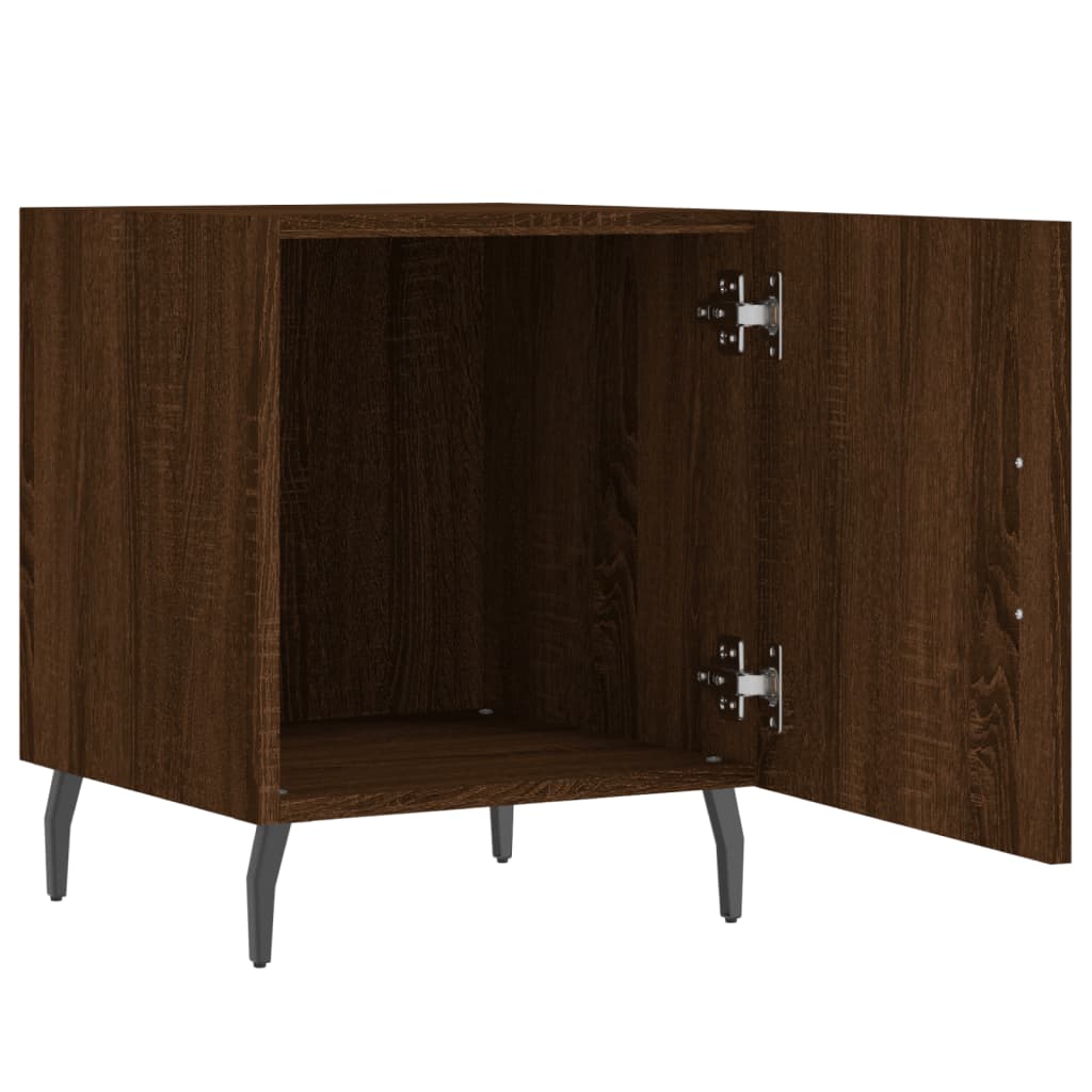 Nattbord 2 stk brun eik 40x40x50 cm konstruert tre