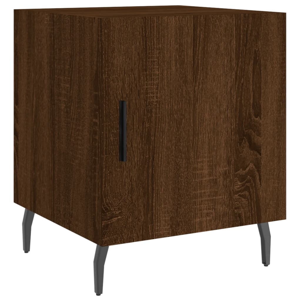Nattbord 2 stk brun eik 40x40x50 cm konstruert tre