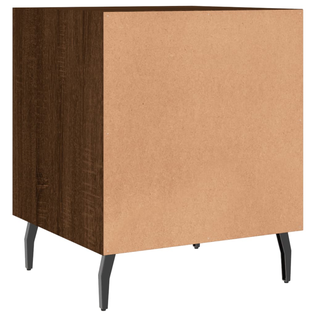 Nattbord 2 stk brun eik 40x40x50 cm konstruert tre