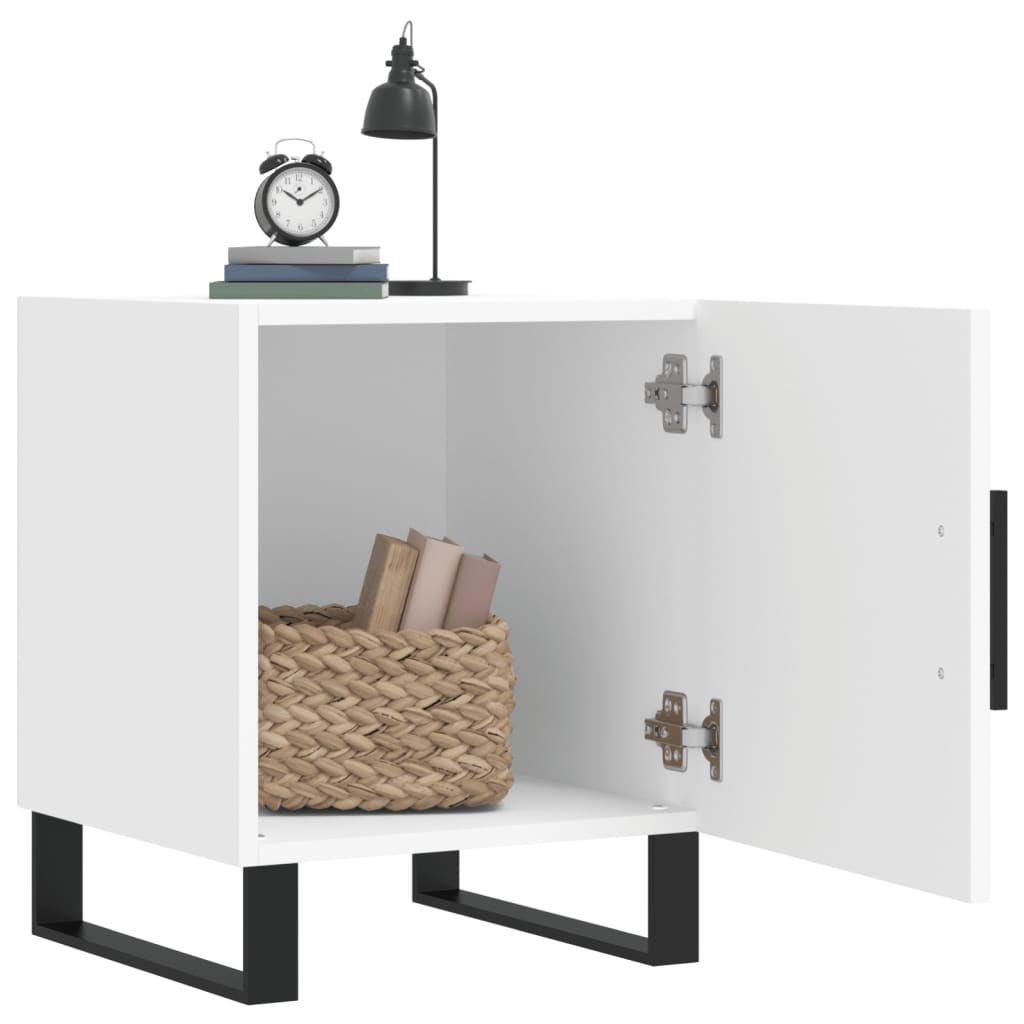 Nattbord 2 stk hvit 40x40x50 cm konstruert tre