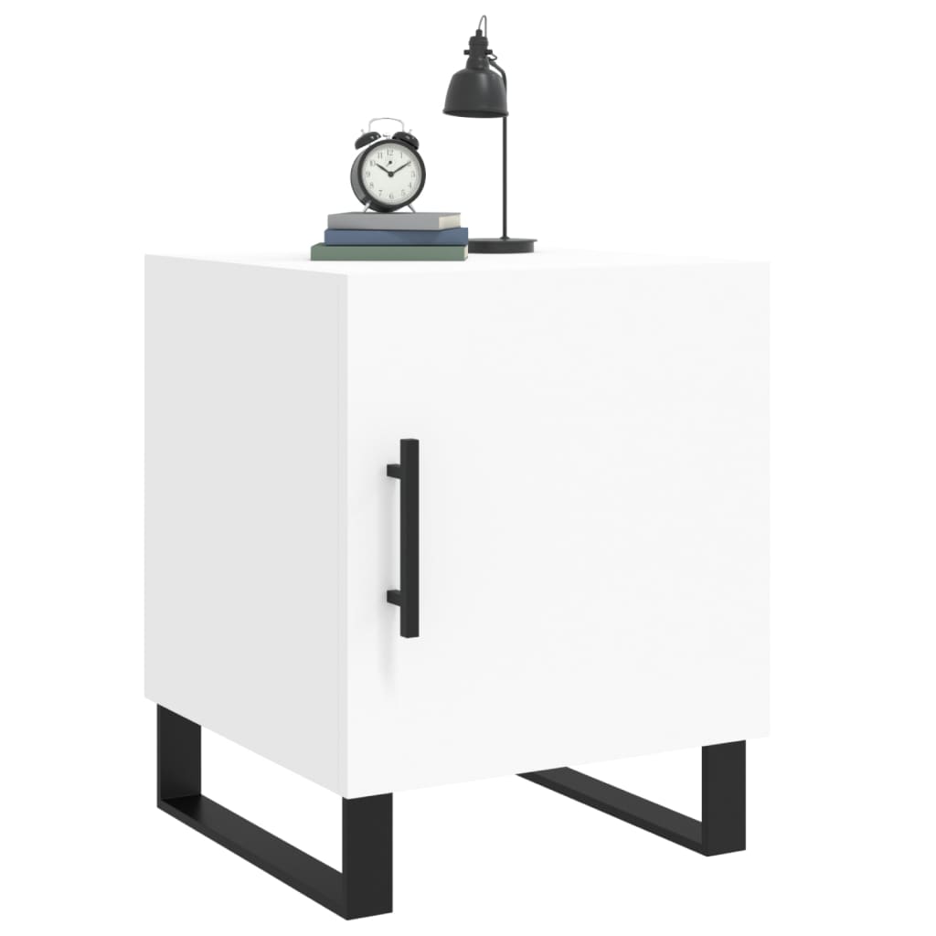 Nattbord 2 stk hvit 40x40x50 cm konstruert tre