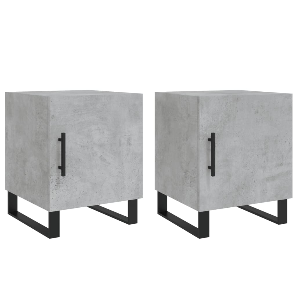 Nattbord 2 stk betonggrå 40x40x50 cm konstruert tre