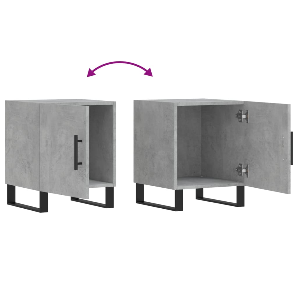 Nattbord 2 stk betonggrå 40x40x50 cm konstruert tre