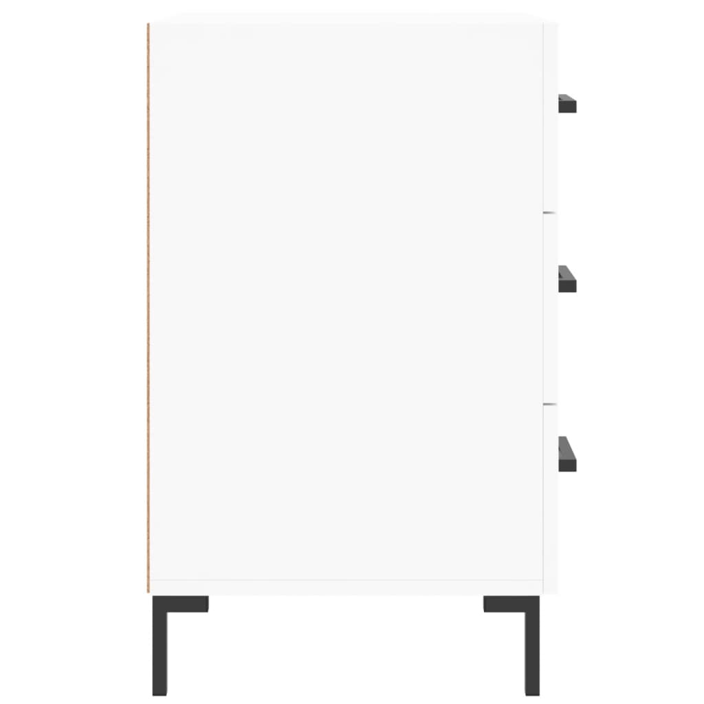 Nattbord hvit 40x40x66 cm konstruert tre