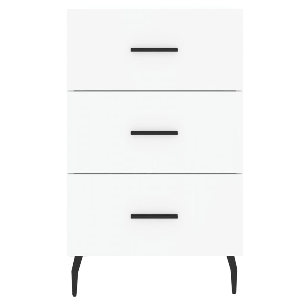 Nattbord hvit 40x40x66 cm konstruert tre