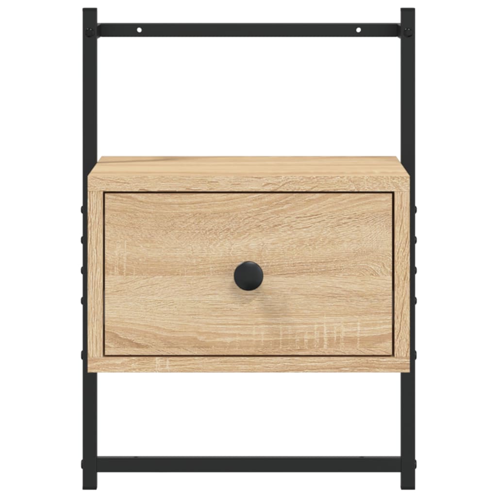 Nattbord veggmontert sonoma eik 35x30x51 cm konstruert tre