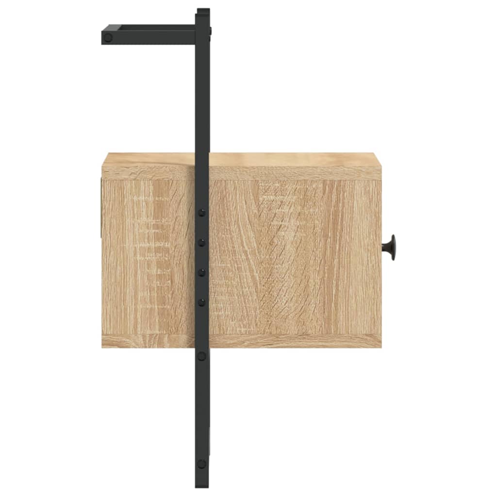 Nattbord veggmontert sonoma eik 35x30x51 cm konstruert tre