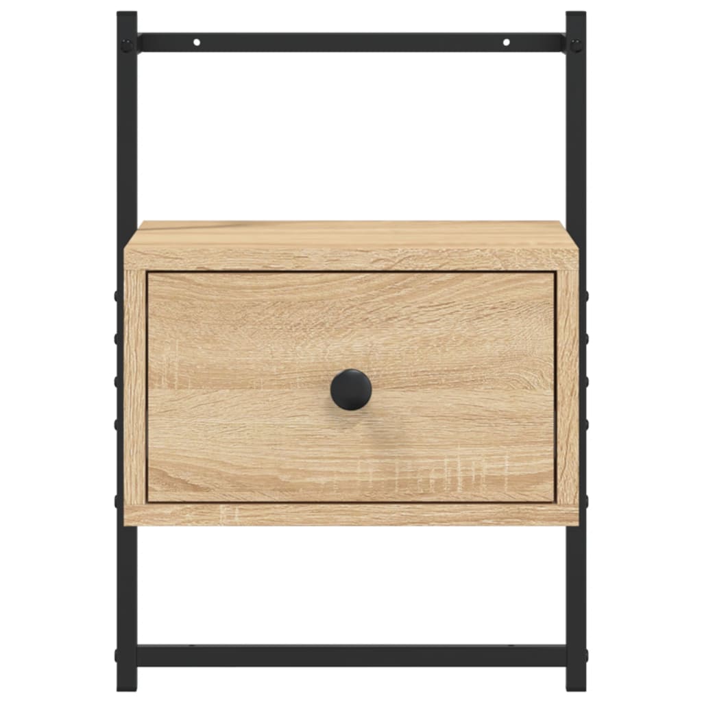 Nattbord 2 stk veggmontert sonoma eik 35x30x51cm konstruert tre