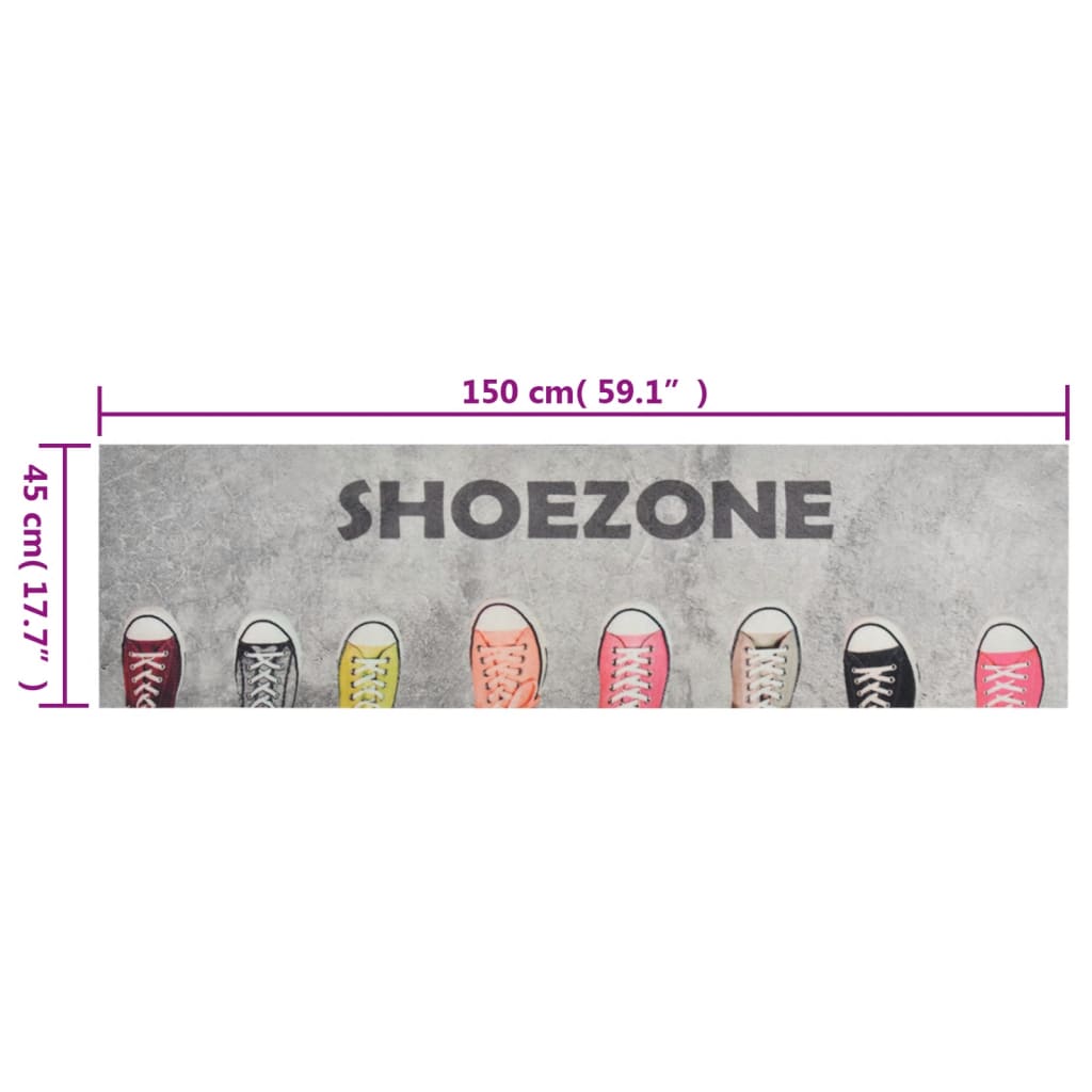 Kjøkkenteppe vaskbar Shoezone 45x150 cm fløyel