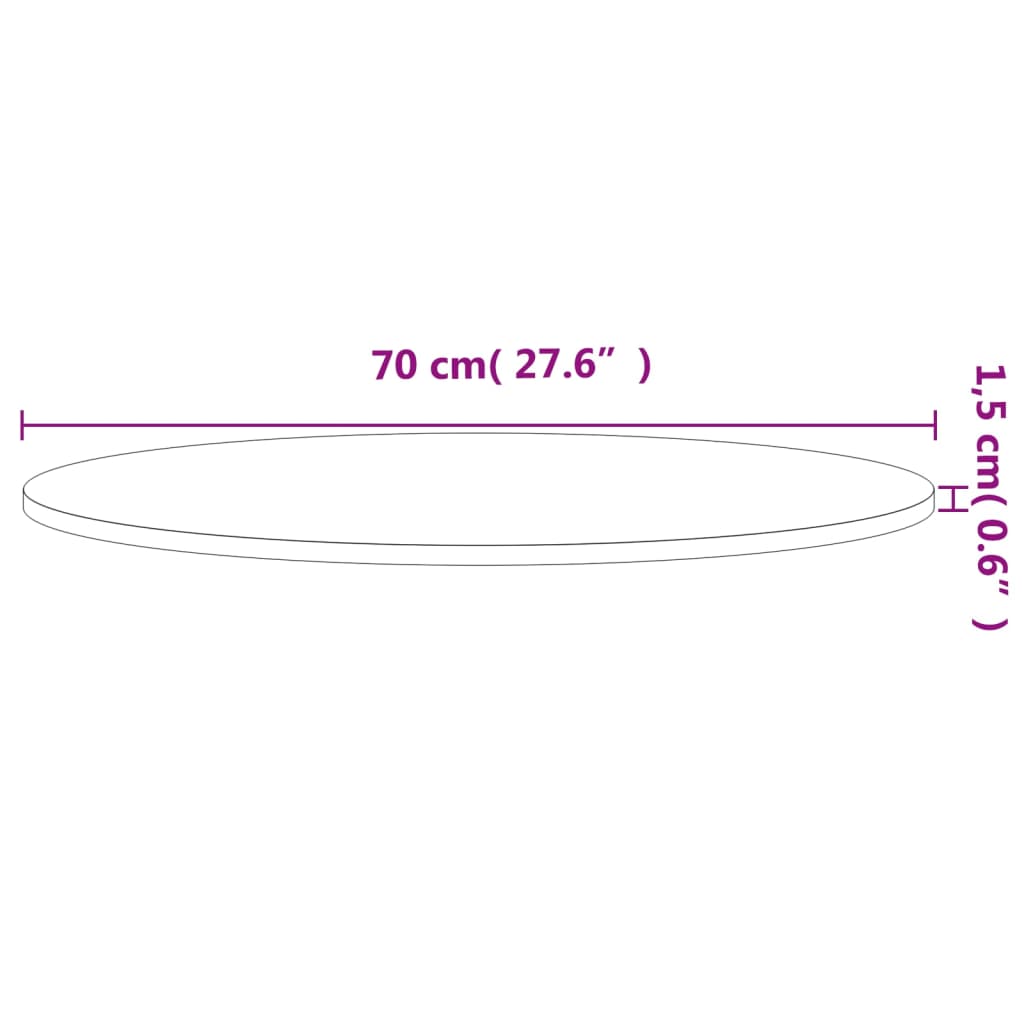 Bordplate Ø70x1,5 cm rund heltre bøketre