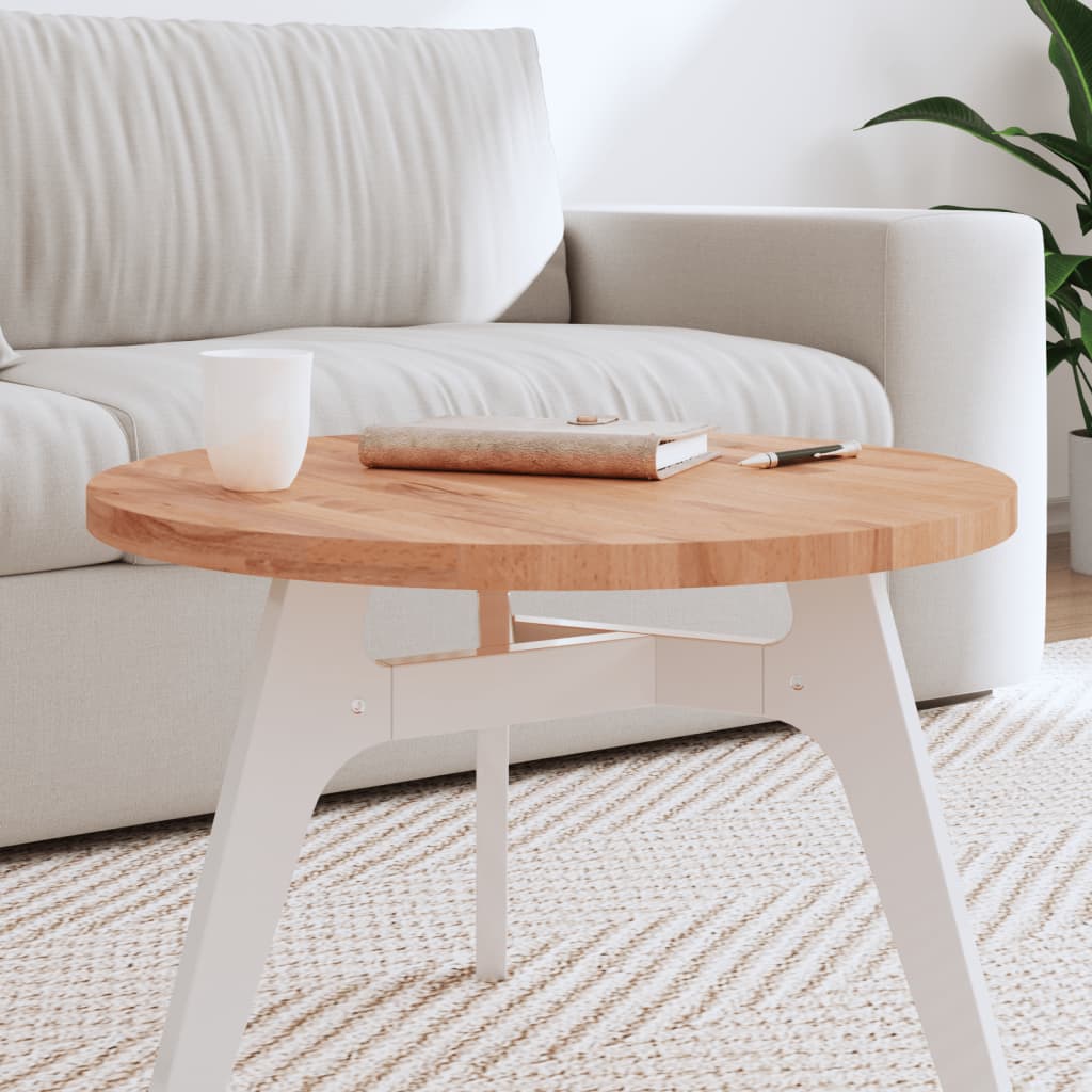 Bordplate Ø60x2,5 cm rund heltre bøketre