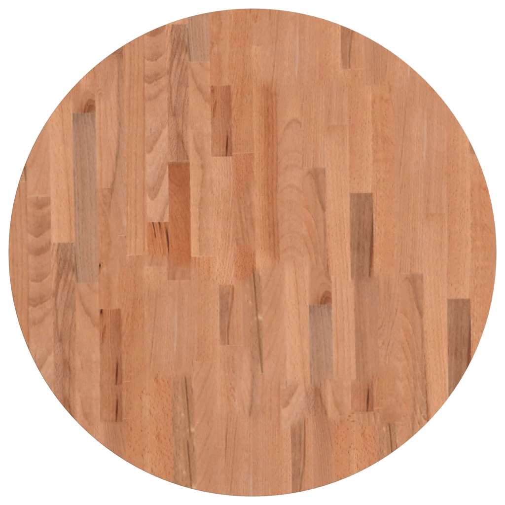 Bordplate Ø70x2,5 cm rund heltre bøketre