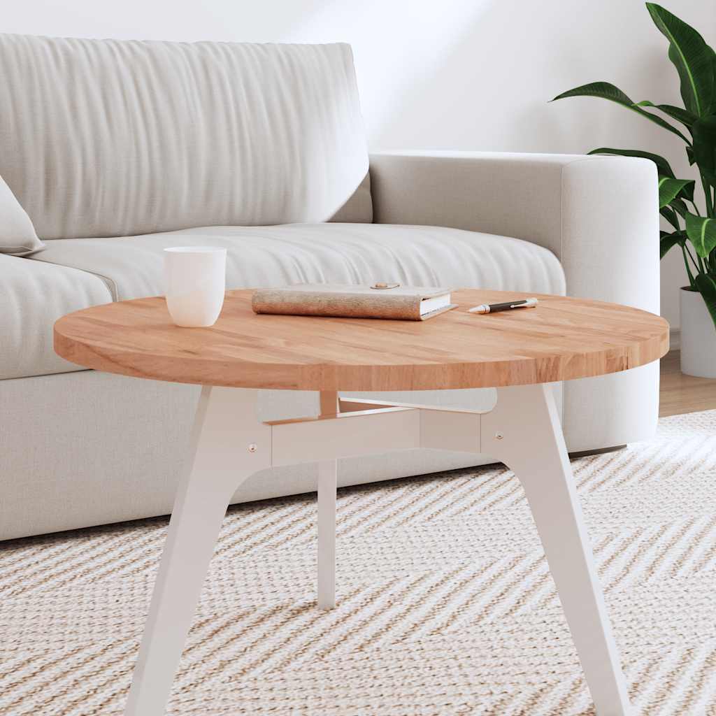 Bordplate Ø70x2,5 cm rund heltre bøketre