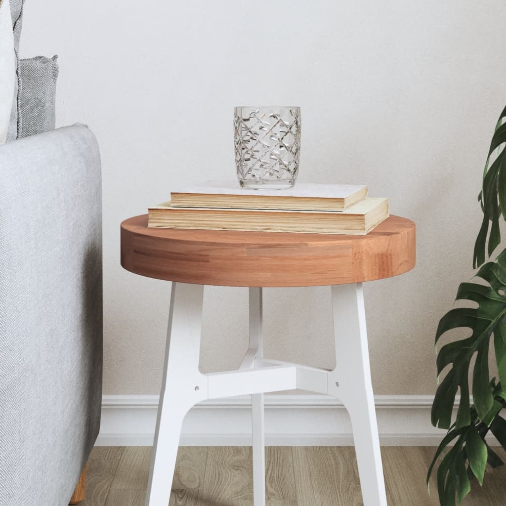 Bordplate Ø30x4 cm rund heltre bøketre