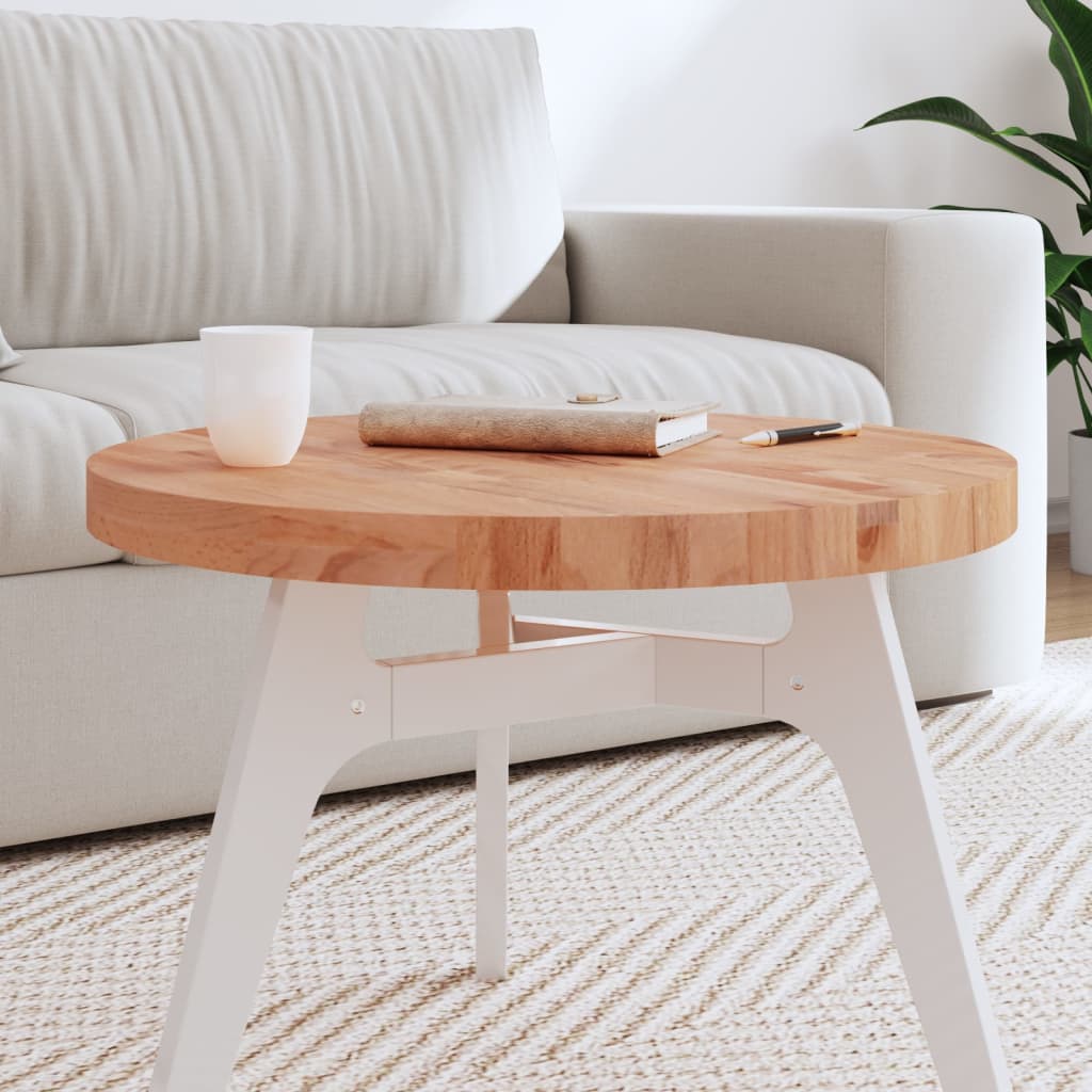 Bordplate Ø60x4 cm rund heltre bøketre