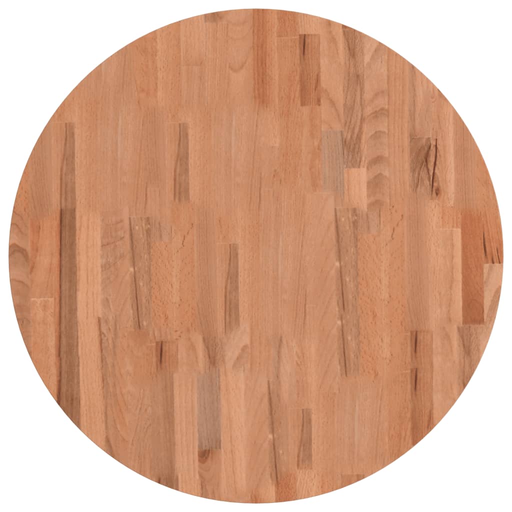 Bordplate Ø70x4 cm rund heltre bøketre