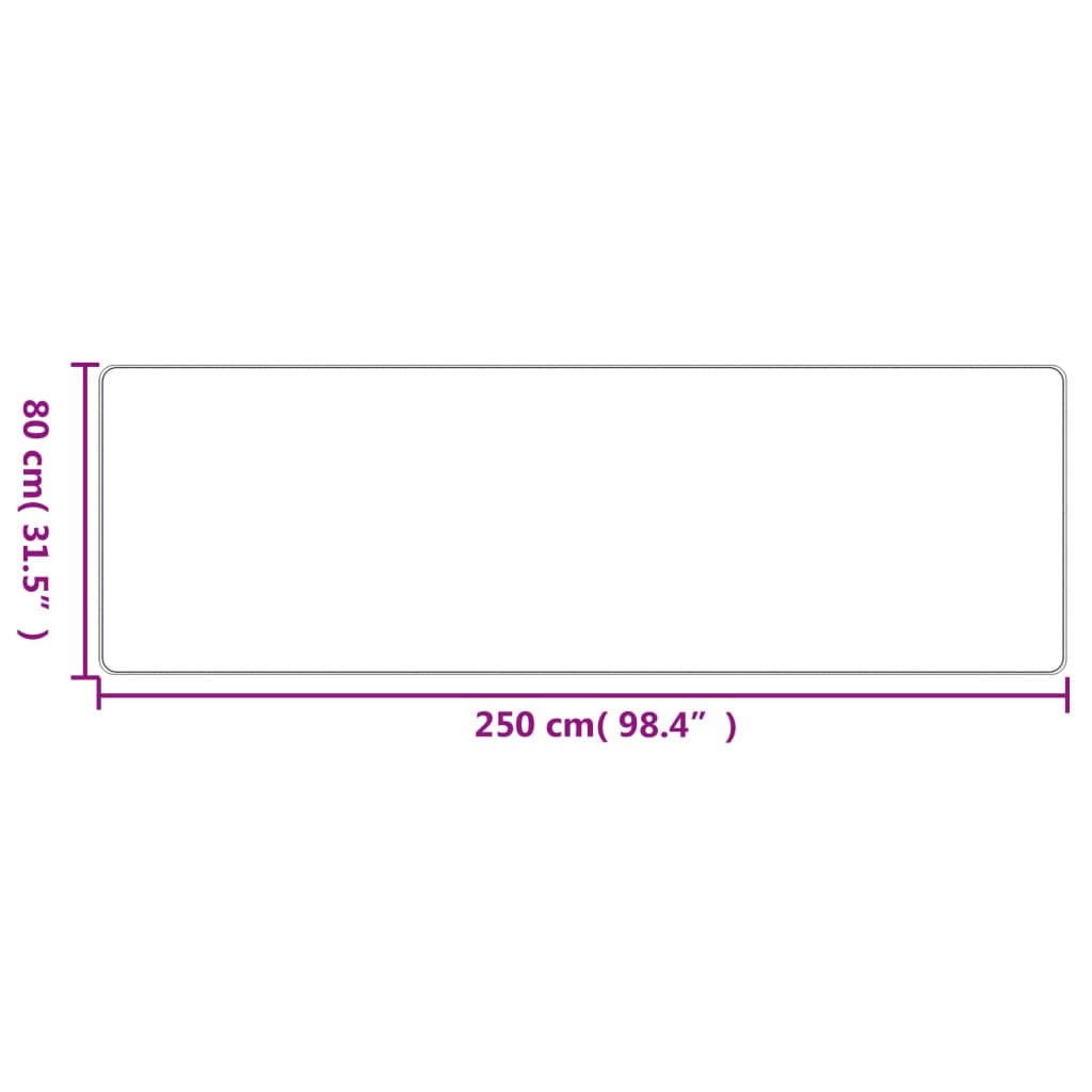 Teppeløper sisal-utseende gråbrun 80x250 cm