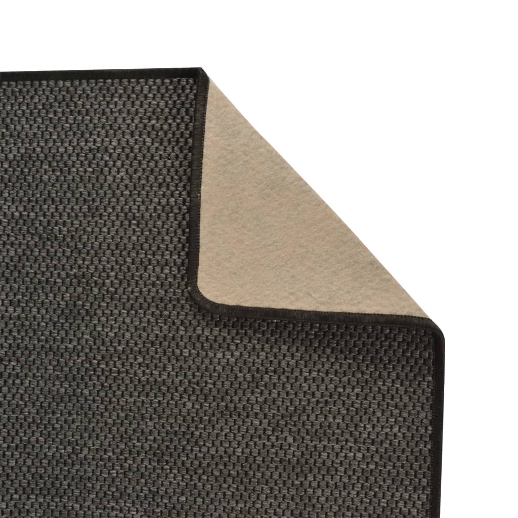 Teppeløper sisal-utseende antrasitt 80x150 cm