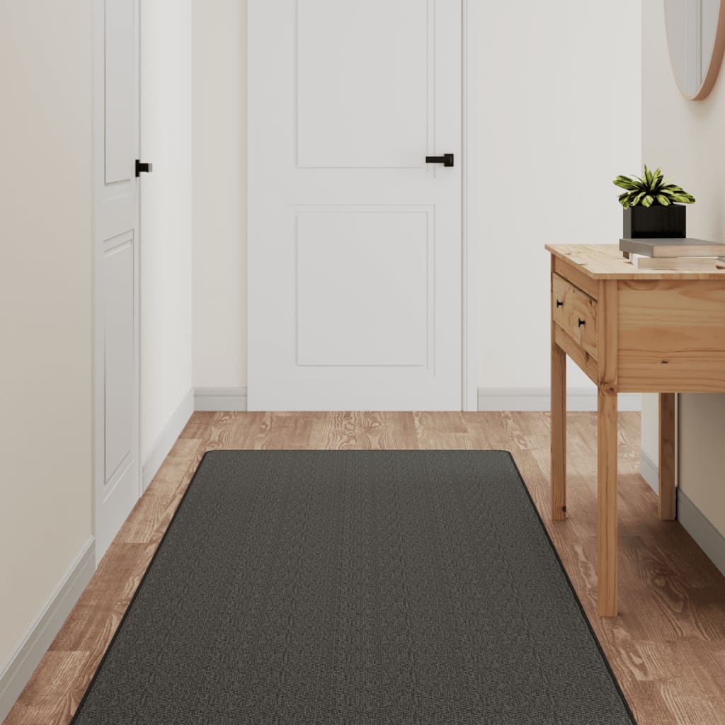 Teppeløper sisal-utseende antrasitt 80x150 cm