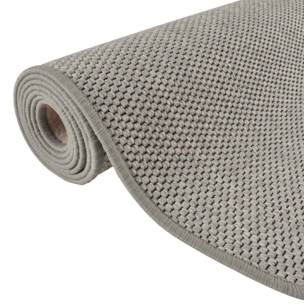 Teppeløper sisal-utseende sølv 80x250 cm