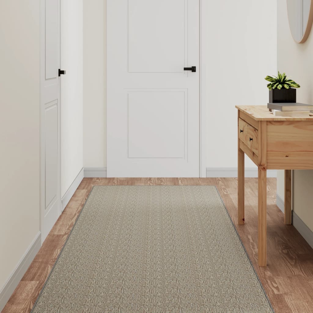 Teppeløper sisal-utseende sølv 80x250 cm