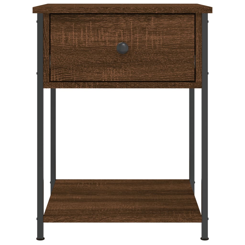 Nattbord 2 stk brun eik 44x45x58 cm konstruert tre