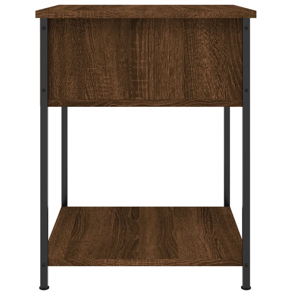 Nattbord 2 stk brun eik 44x45x58 cm konstruert tre