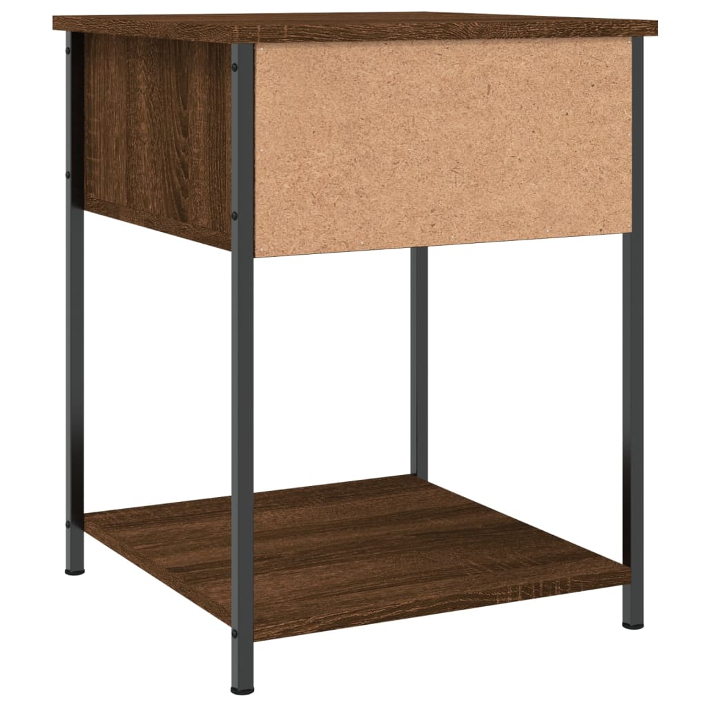 Nattbord 2 stk brun eik 44x45x58 cm konstruert tre