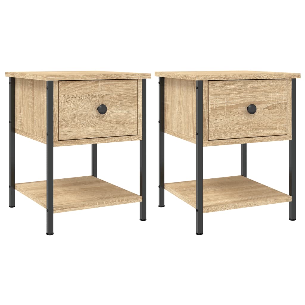 Nattbord 2 stk sonoma eik 34x35,5x45 cm konstruert tre