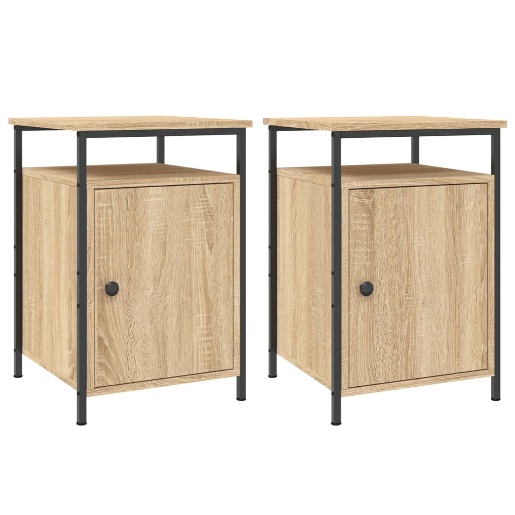 Nattbord 2 stk sonoma eik 40x42x60 cm konstruert tre