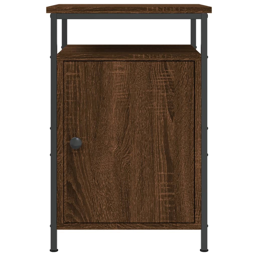 Nattbord 2 stk brun eik 40x42x60 cm konstruert tre