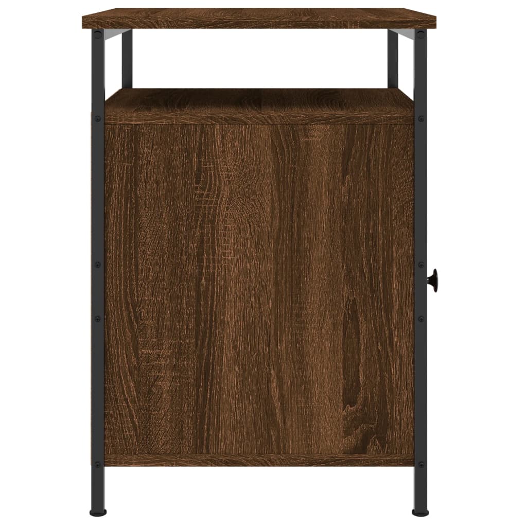 Nattbord 2 stk brun eik 40x42x60 cm konstruert tre