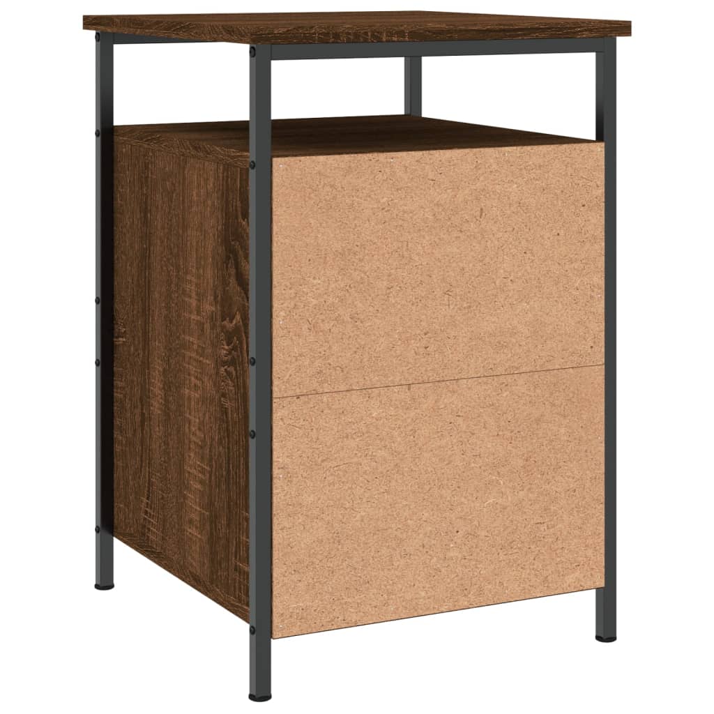 Nattbord 2 stk brun eik 40x42x60 cm konstruert tre