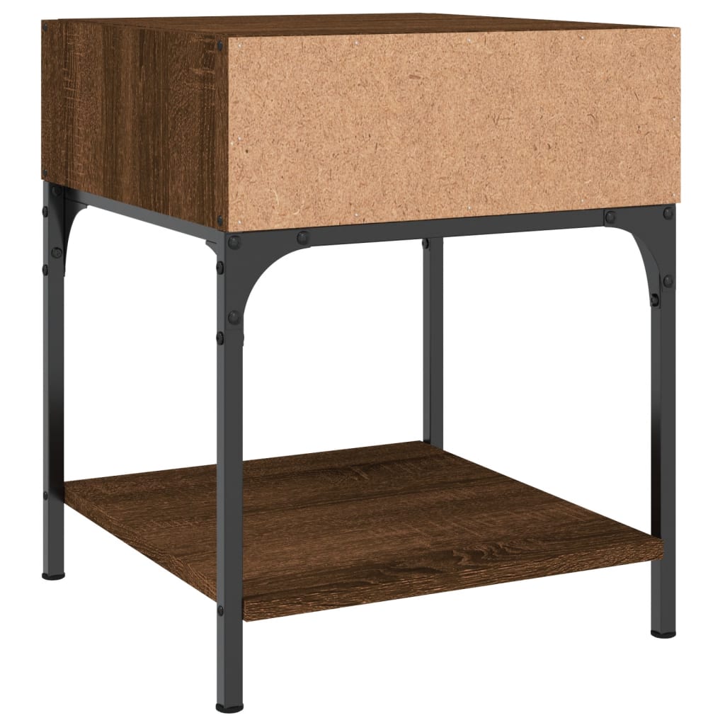 Nattbord 2 stk brun eik 40x41x50 cm konstruert tre