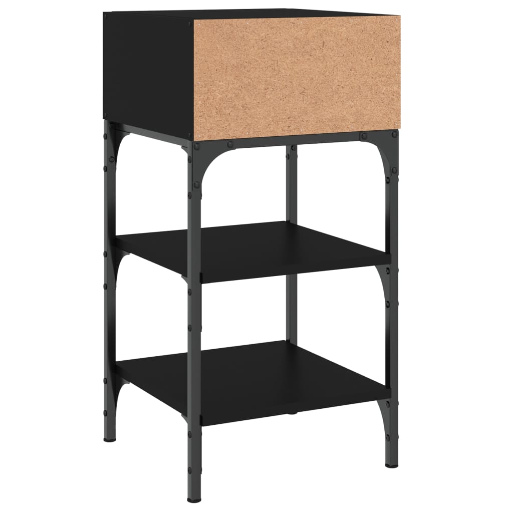 Nattbord 2 stk svart 35x34,5x70 cm konstruert tre