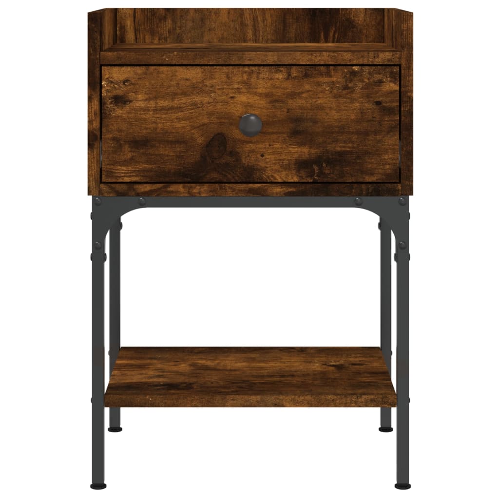 Nattbord 2 stk røkt eik 40,5x31x60 cm konstruert tre