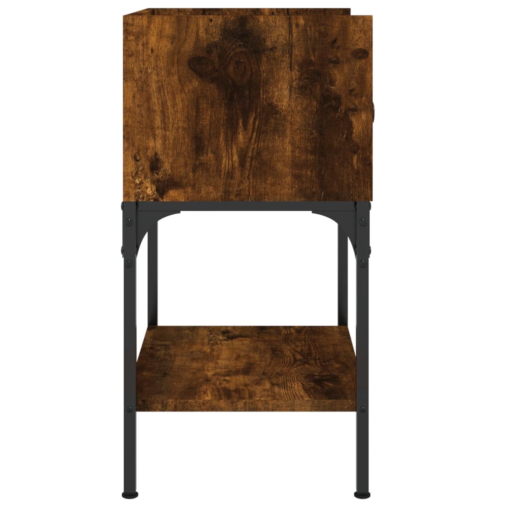 Nattbord 2 stk røkt eik 40,5x31x60 cm konstruert tre