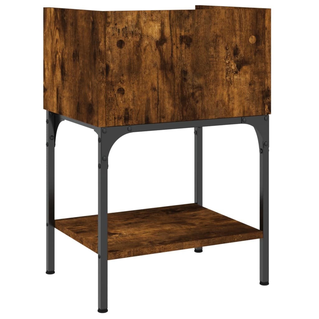 Nattbord 2 stk røkt eik 40,5x31x60 cm konstruert tre