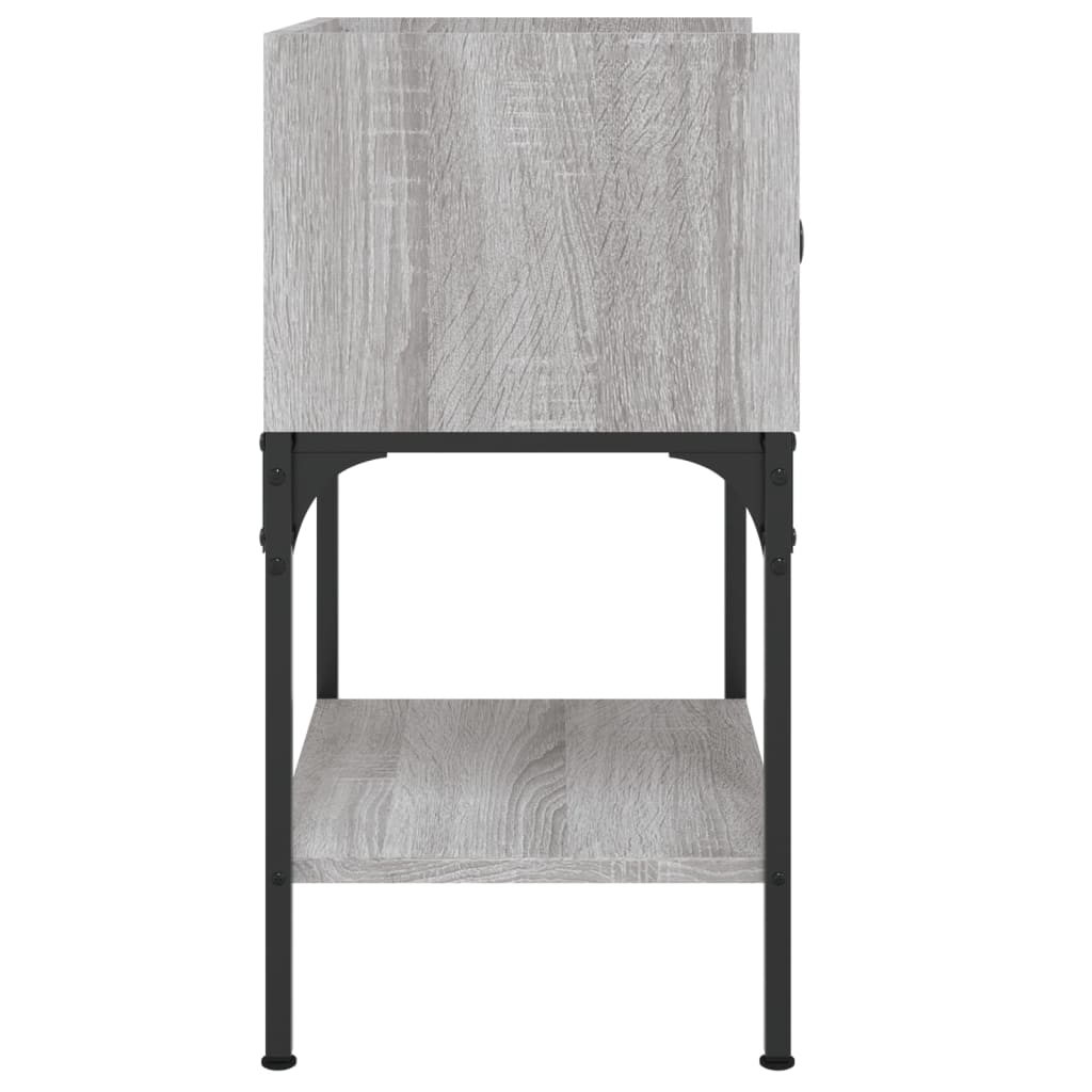 Nattbord 2 stk grå sonoma 40,5x31x60 cm konstruert tre