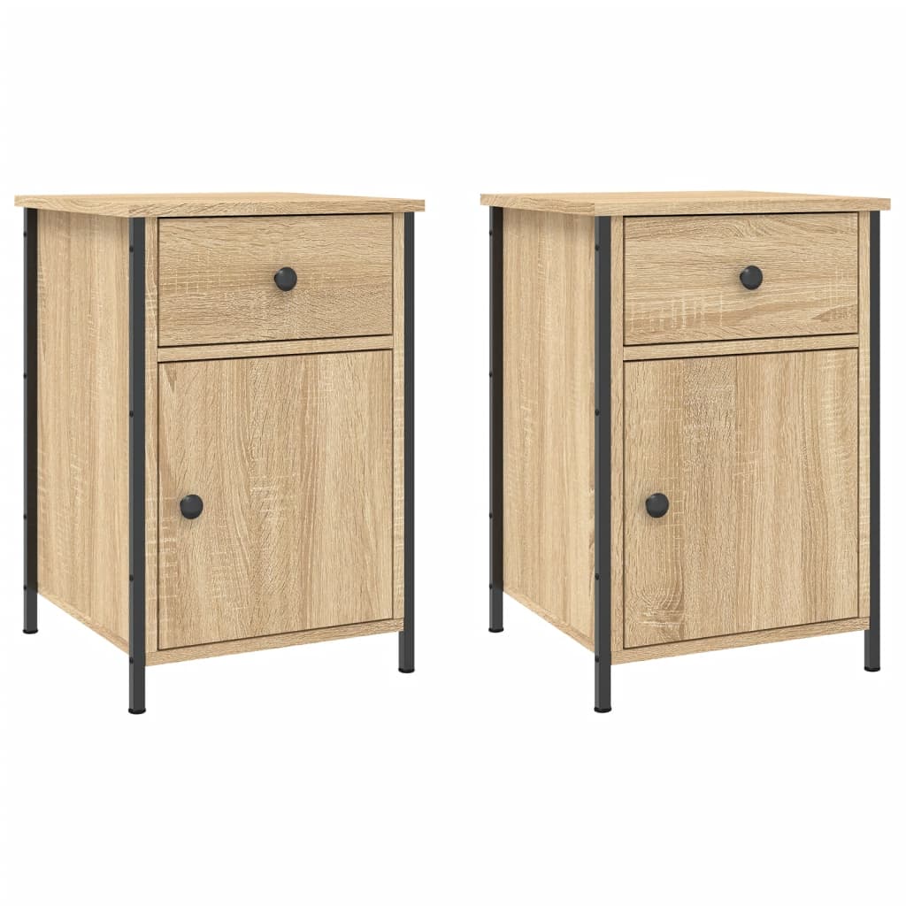 Nattbord 2 stk sonoma eik 40x42x60 cm konstruert tre