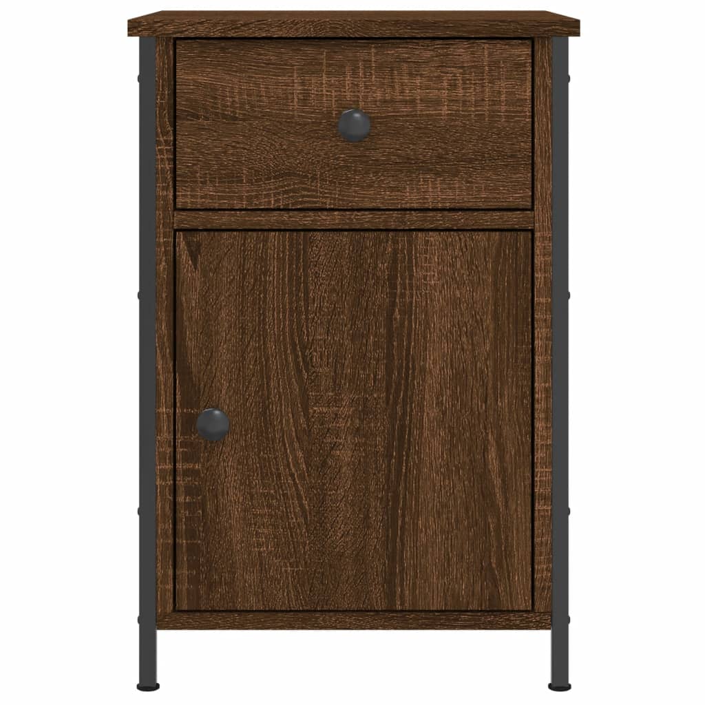 Nattbord 2 stk brun eik 40x42x60 cm konstruert tre