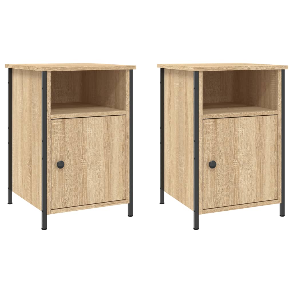 Nattbord 2 stk sonoma eik 40x42x60 cm konstruert tre