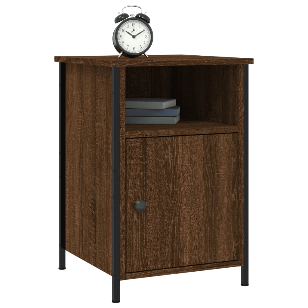 Nattbord 2 stk brun eik 40x42x60 cm konstruert tre