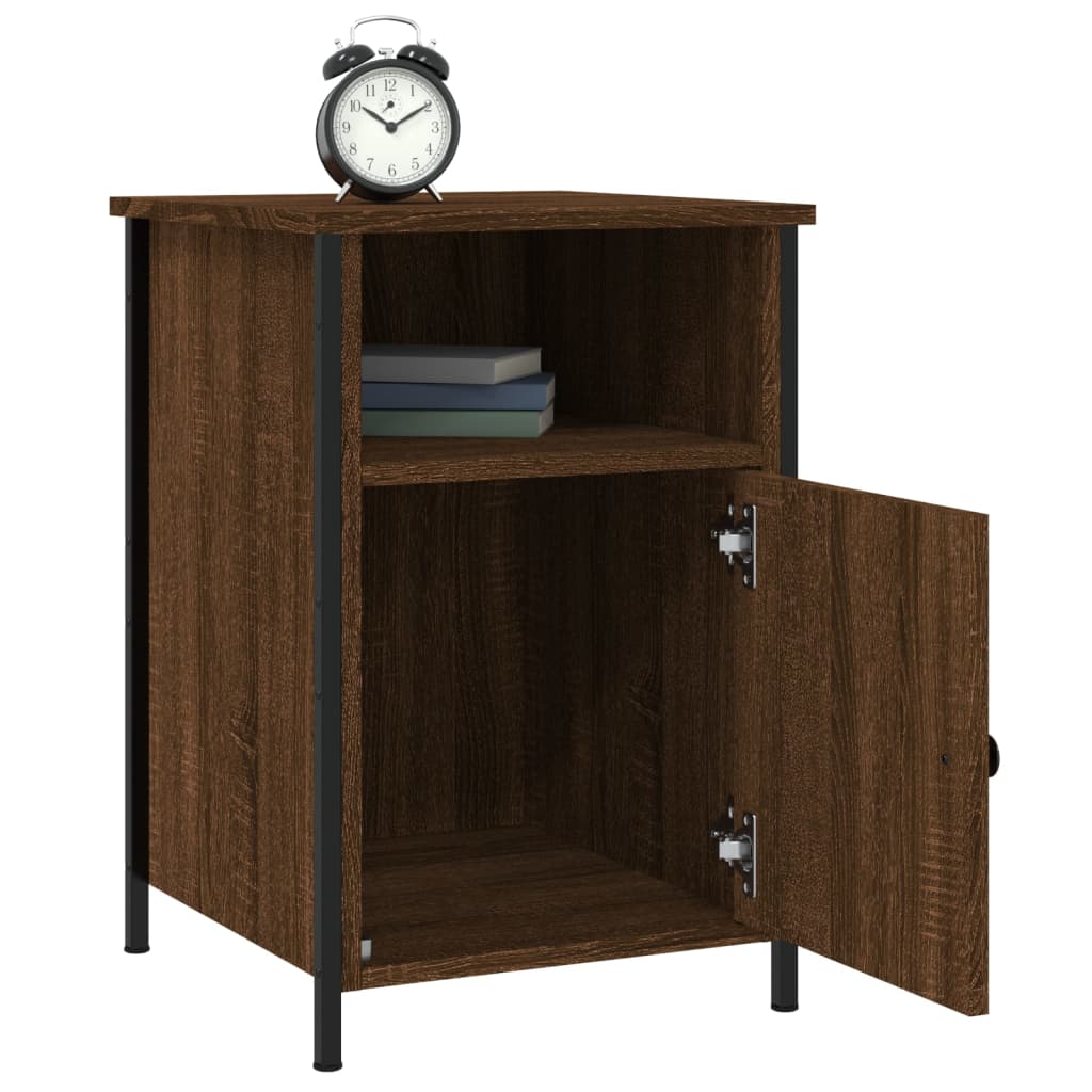 Nattbord 2 stk brun eik 40x42x60 cm konstruert tre