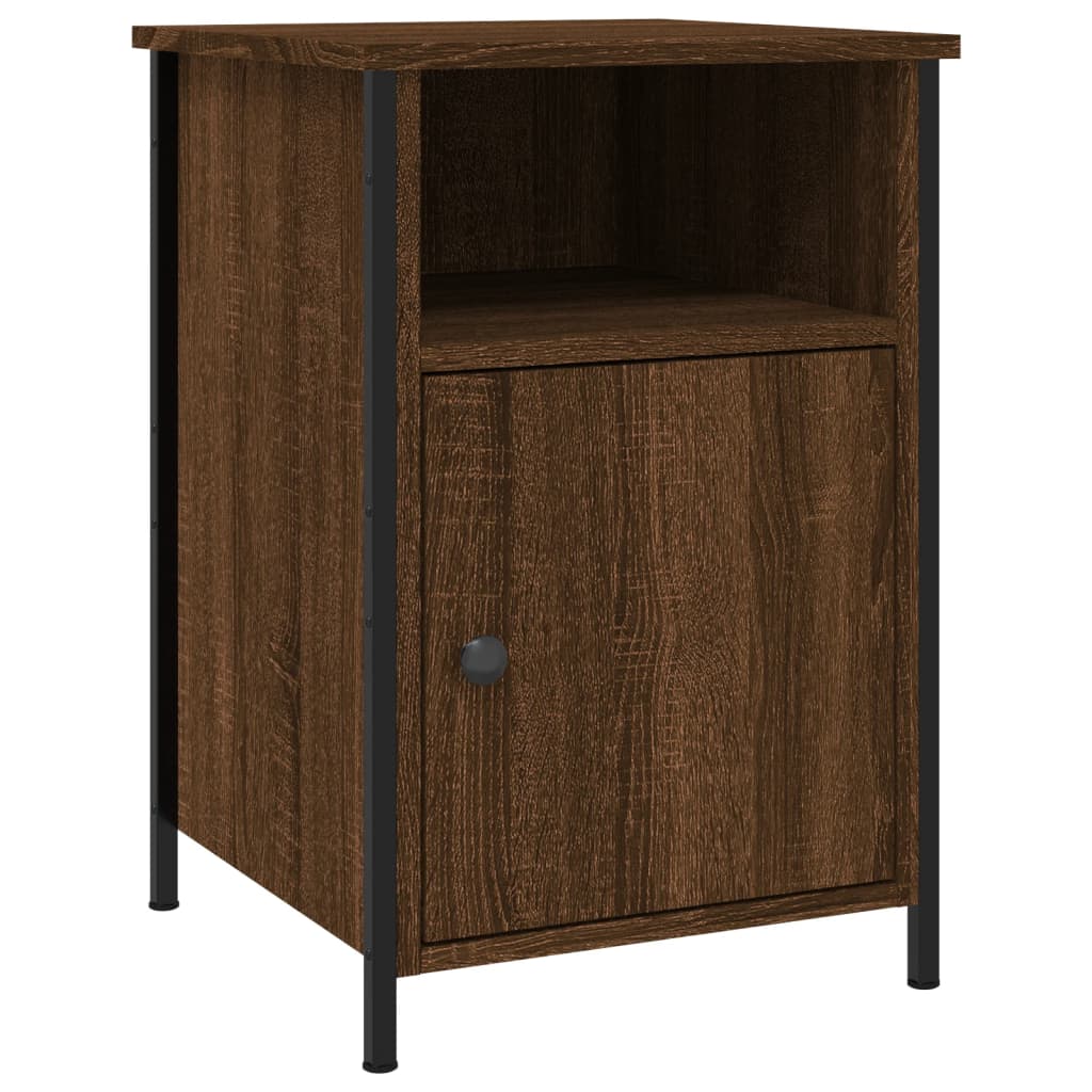 Nattbord 2 stk brun eik 40x42x60 cm konstruert tre