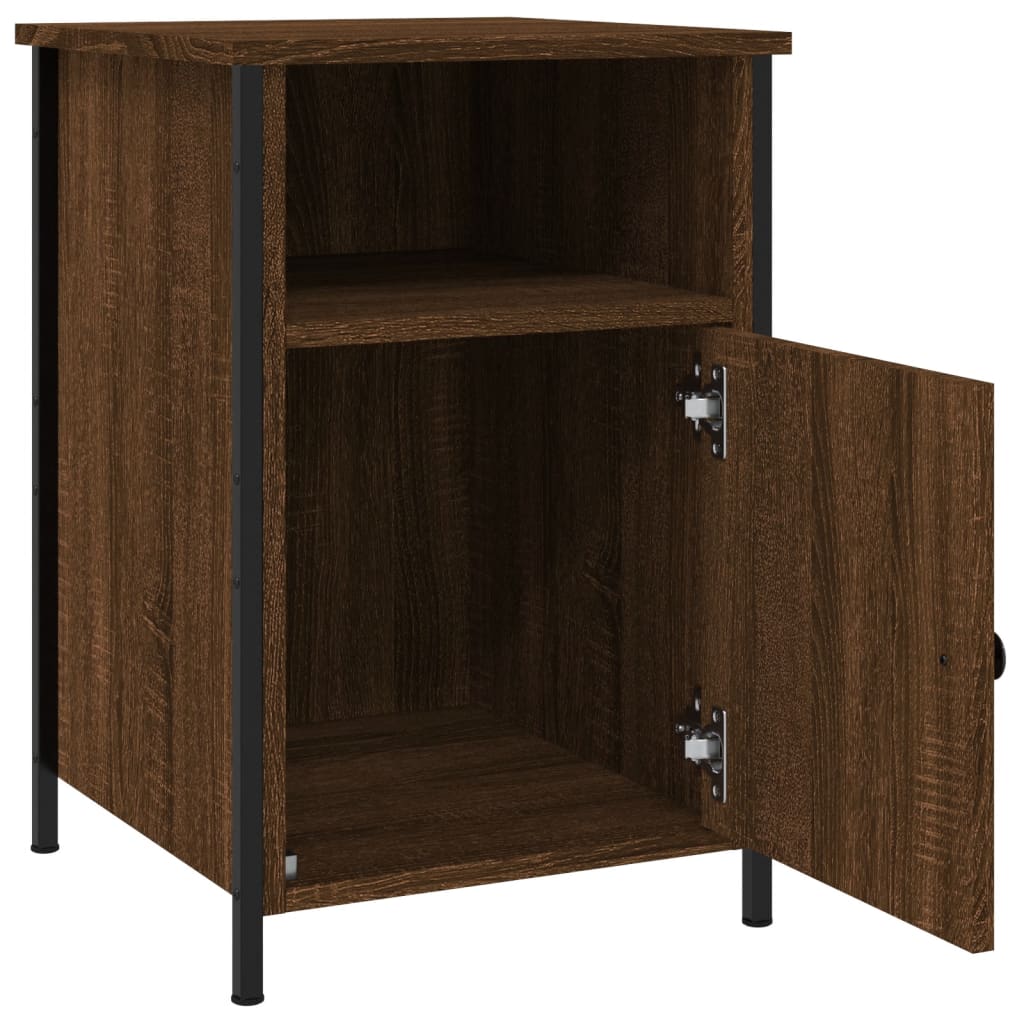 Nattbord 2 stk brun eik 40x42x60 cm konstruert tre