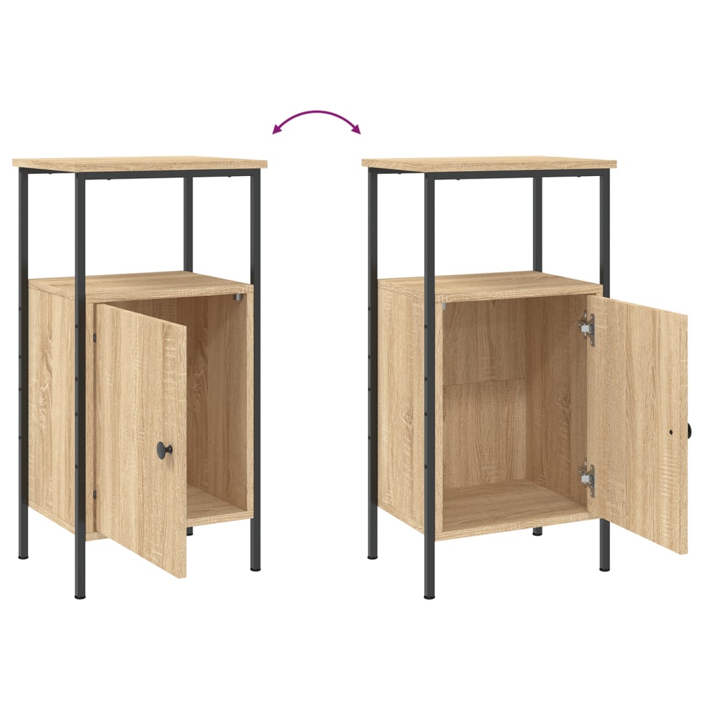 Nattbord 2 stk sonoma eik 41x31x80 cm konstruert tre