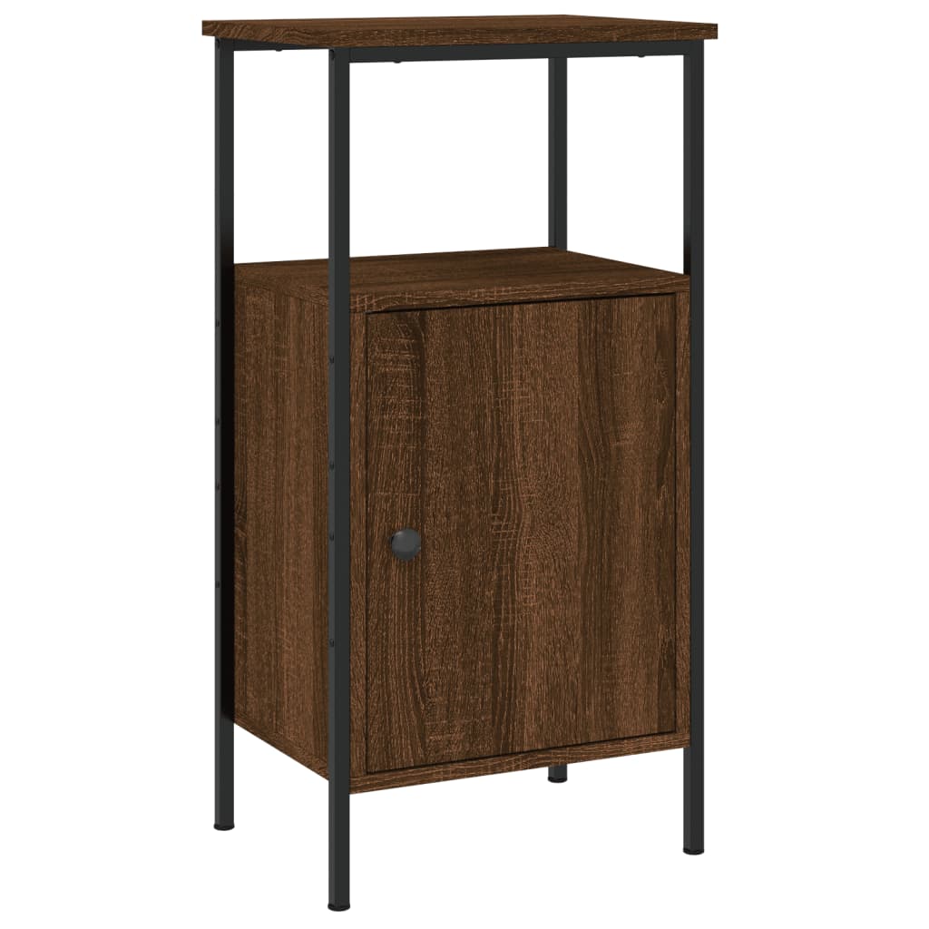 Nattbord 2 stk brun eik 41x31x80 cm konstruert tre