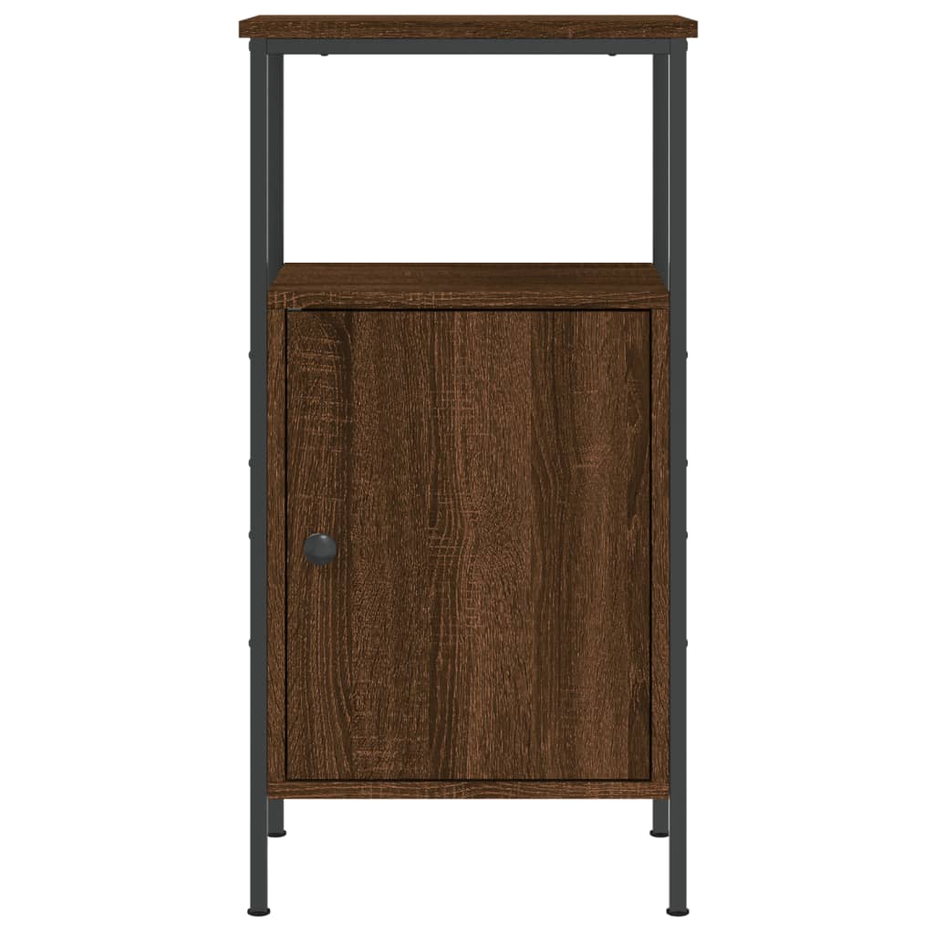 Nattbord 2 stk brun eik 41x31x80 cm konstruert tre
