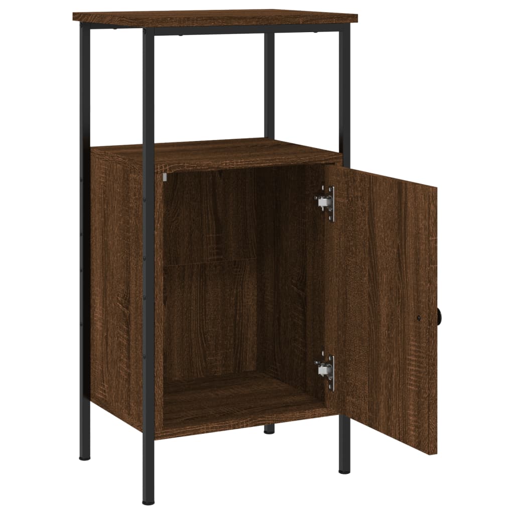 Nattbord 2 stk brun eik 41x31x80 cm konstruert tre